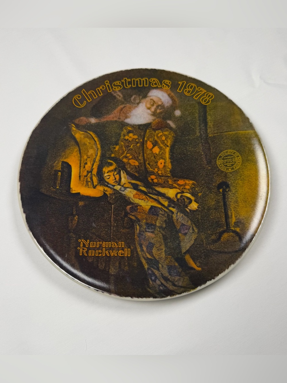 Normal Rockwell Vintage Christmas Dream 1978 Limited Edition Collector Plate 8in